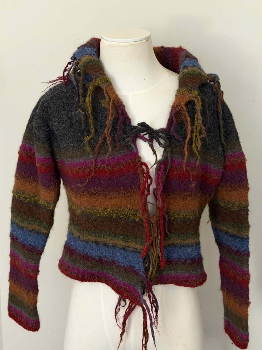 Beyond Threads Peruvian Bolero / Tie Front Alpaca Wool Cardigan